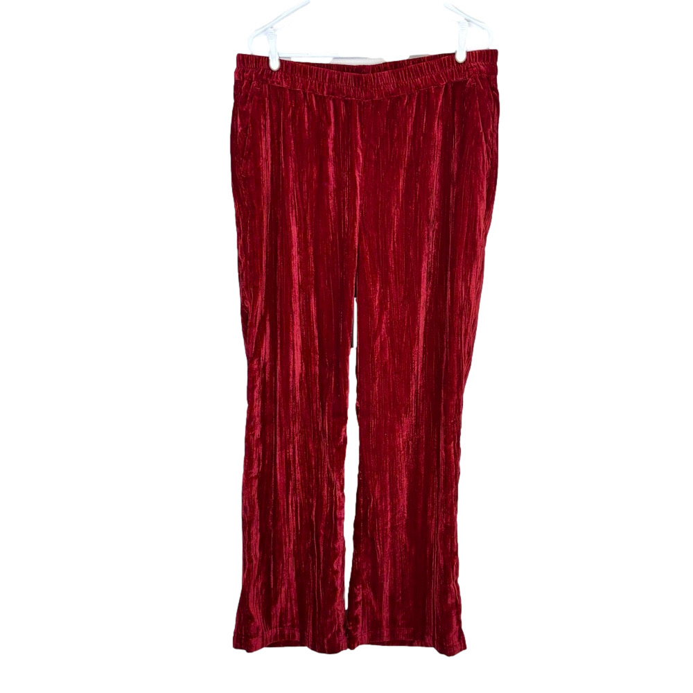 Costes red velvet wide leg pants, NWT